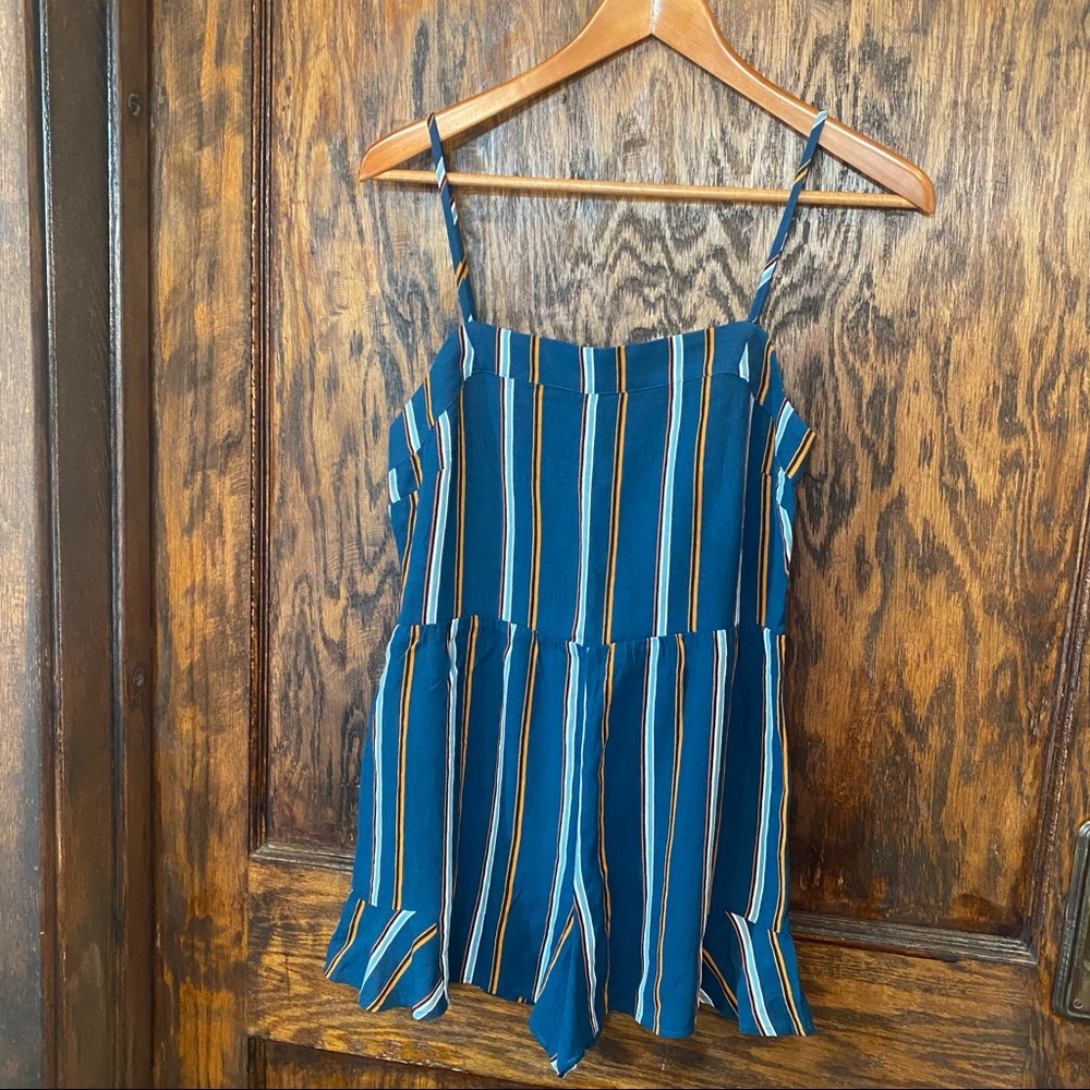 Loft beach romper blue striped tank top romper NWT size extra small XS
